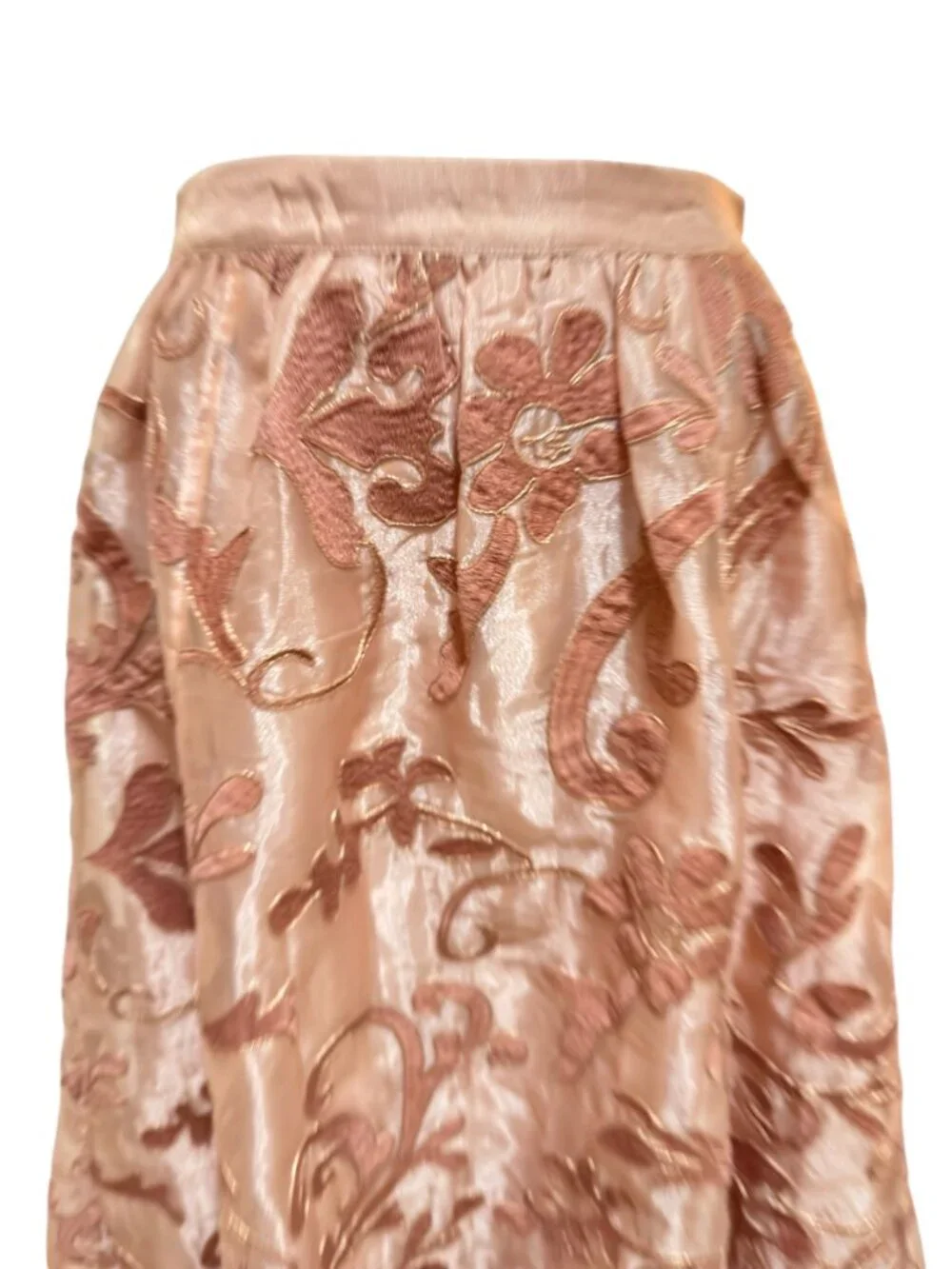 Anthro Maeve Shannon‎ Embroidered Midi Skirt M Pink A-Line Floral NWOT - Picture 5 of 13